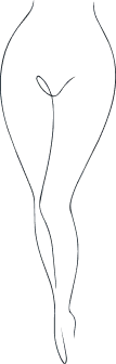 Female body front view outline showing legs and torso anatomy for medical or educational illustration - Thigh lift in New South Wales, Australia