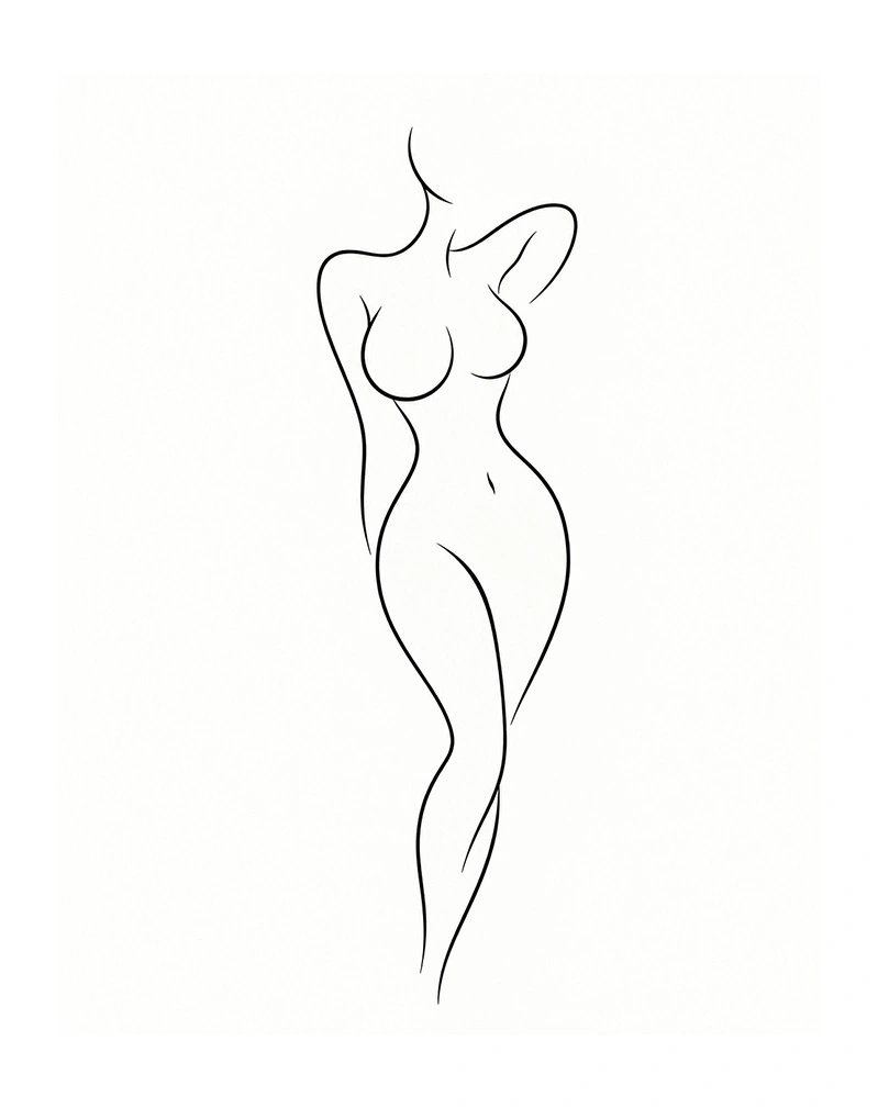 Minimalist line drawing of female figure in abstract artistic style - Breast in New South Wales, Australia