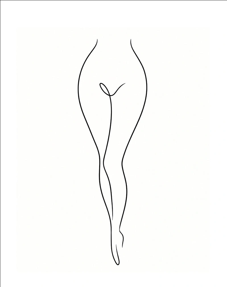 Female lower body outline showing thighs and legs from front view for thigh lift procedure illustration - Thigh in New South Wales, Australia